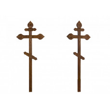 Крест намогильный сосновый С фигурным орнаментом состаренный