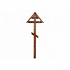 Крест намогильный сосновый Прямой с декором с крышкой