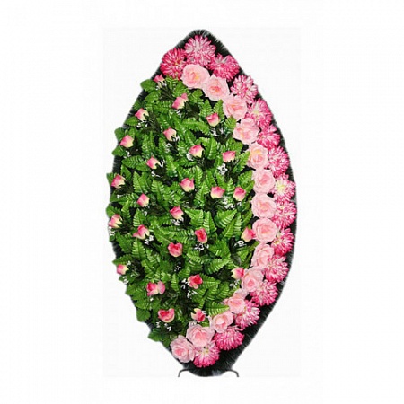 Венок Элегия бутон розовый 125 см