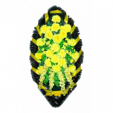 Венок Каскад хризантема желтая 140 см